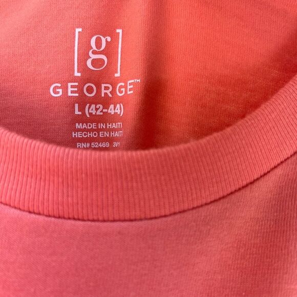 George peach tone plain short-sleeved t-shirt, polyester/cotton blend,L42-44 - Picture 5 of 6